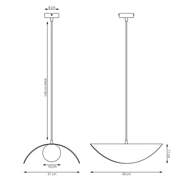 Lampa wisząca RITUAL 1L BLACK nowoczesna, czarna, metal
