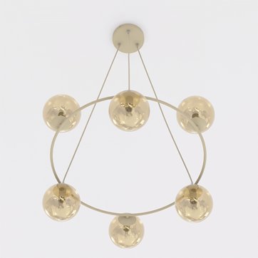 Lampa wisząca AZURA 6 MOKKA AMBER nowoczesna, klosze, beżowa