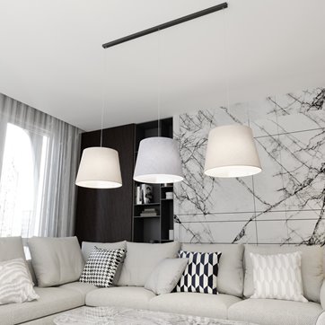 Lampa wisząca EPOCA 3 MIX abażur, beż, szary, klasyczna