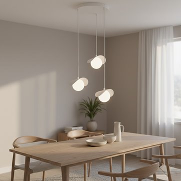 Lampa wisząca RITUAL 3 PREM WHITE nowoczesna, biała, metal