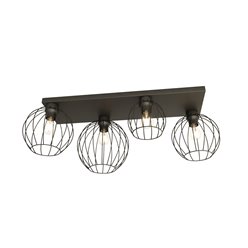 Lampa sufitowa NEST 4 BL loft, plafon, czarna