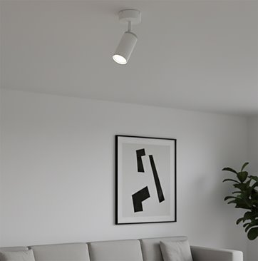Lampa sufitowa HERA 1 WHITE tuby metal spot biała