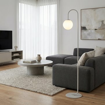 Lampa podłogowa FLOR LP1 BL GRAY nowoczesna, czarna, metal