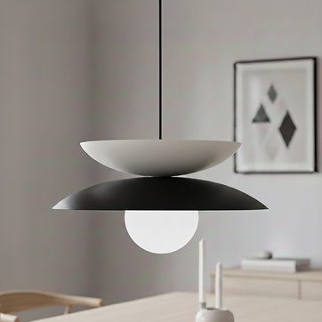 Lampa wisząca NAGOYA 1 BL WHITE loft, japandi, metal