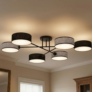 Lampa sufitowa MAGA 6 MIX2 plafon, szara, abażur