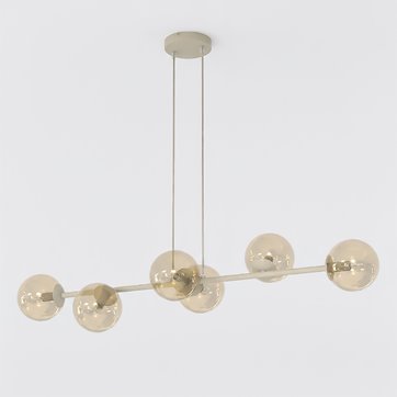 Lampa wisząca MAGNUS 6 MOKKA AMBER nowoczesna, klosz miodowa