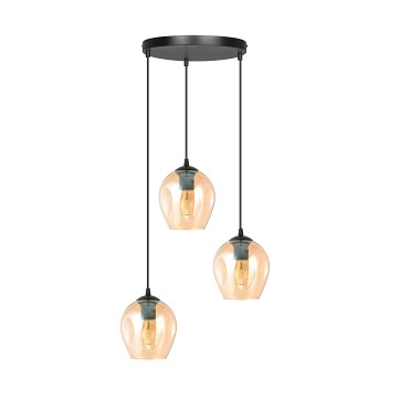 Lampa wisząca ISTAR 3 BL PREMIUM MIODOWY loft klosz bursztyn