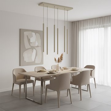 Lampa wisząca SELTER 6 MOKKA beżowa, glamour, sople