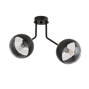 Lampa sufitowa NOVA 2 BL/STRIPE klosze czarna/transparent