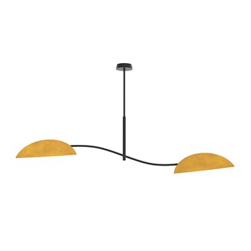 Lampa sufitowa LOTUS 2 BL MUSTARD abażury, pomarańczowa