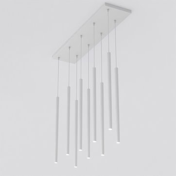 Lampa wisząca SELTER 9 GRAY glamour, sople, szara