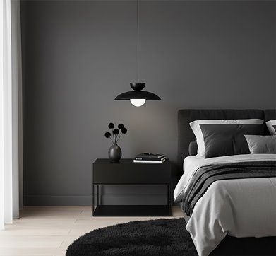 Lampa wisząca MULAN 1 BLACK nowoczesna, czarna, metal