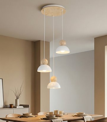 Lampa wisząca KAKI 3PREM WHITE nowoczesna, biała, metal