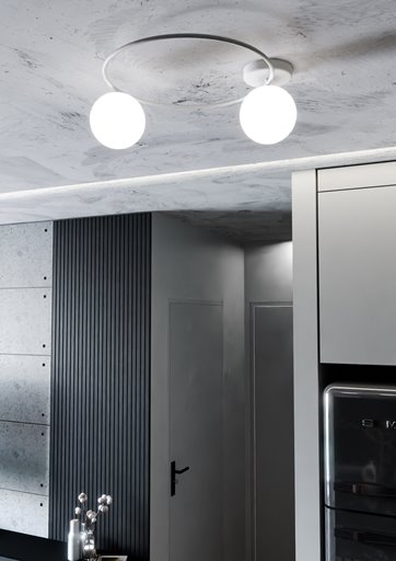 Lampa sufitowa SOPRA 2 WH OPAL plafon klosze kule, biała