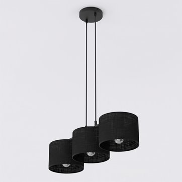Lampa wisząca ECO 3 BLACK klasyczna, abażur, czarna