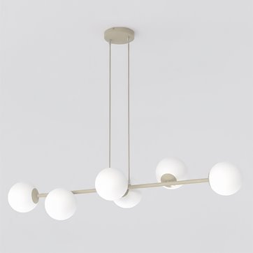 Lampa wisząca MAGNUS 6 MOKKA OPAL nowoczesna, klosz, beżowa