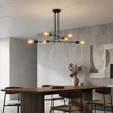 Lampa wisząca MULTIPO 6 BLACK nowoczesna, loft, czarna