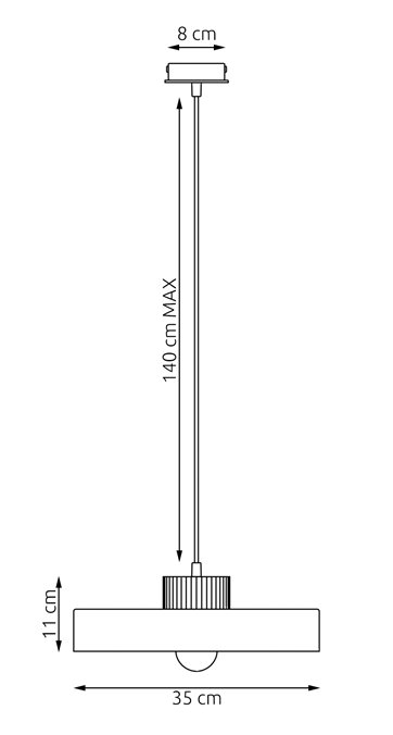 Lampa wisząca KIVI 1L WHITE nowoczesna, biała, metal, drewno