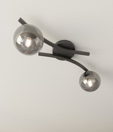 Lampa sufitowa OPUS 2 BL GRAFIT, plafon, klosz grafit czarny