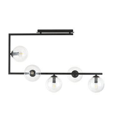 Lampa sufitowa SOMA 5 BL TRANSPARENT nowoczesna, czarna