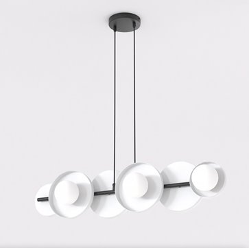 Lampa wisząca MODEL 6 BL WHITE loft, biała, metal