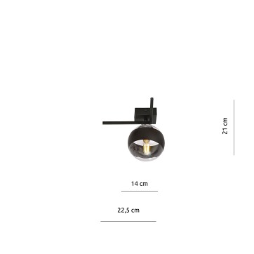 Lampa sufitowa IMAGO 1G BLACK/STRIPE loft, klosz, czarna
