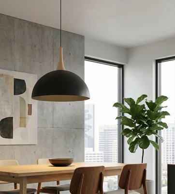 Lampa wisząca NAUTICA 1L BLACK nowoczesna, czarna, metal