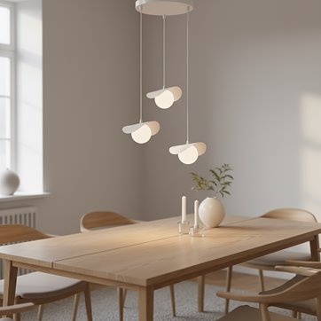 Lampa wisząca RITUAL 3 PREM WHITE nowoczesna, biała, metal
