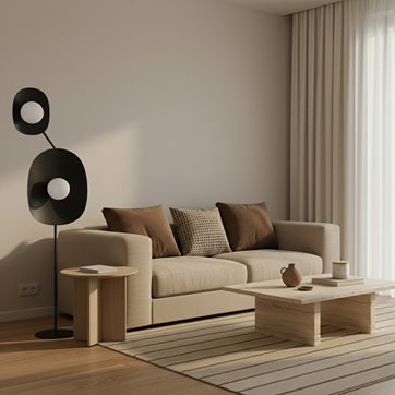 Lampa podłogowa DELULU LP2 BLACK nowoczesna, czarna, metal
