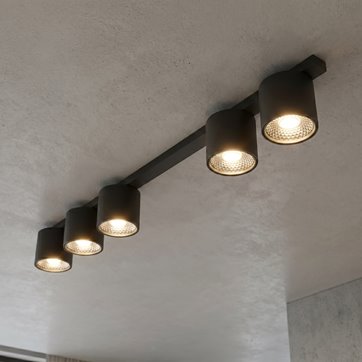 Lampa sufitowa NANO 5 BLACK minimalistyczna, listwa, czarny
