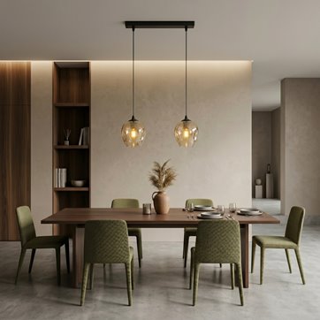 Lampa wisząca ISTAR 2 BL MIODOWY loft klosz bursztyn