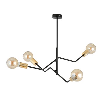 Lampa sufitowa BOLT 4 BLACK GOLD industrialna czarna/złota