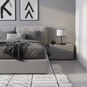 Lampka nocna ECO LN1 GRAY abażur, szara, klasyczna