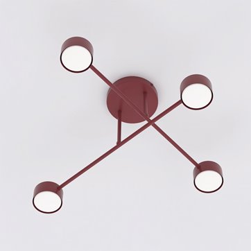 Lampa sufitowa HALO 4 BURGUNDY minimalistyczna, metal