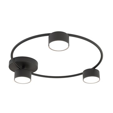 Lampa sufitowa LUCIO 3 BL BLACK plafon, czarna, metal, loft