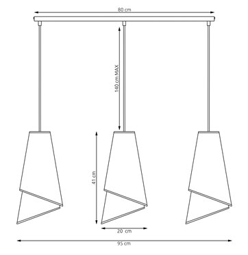 Lampa wisząca MODA 3 WH GOLD LOFT nowoczesna, abażur