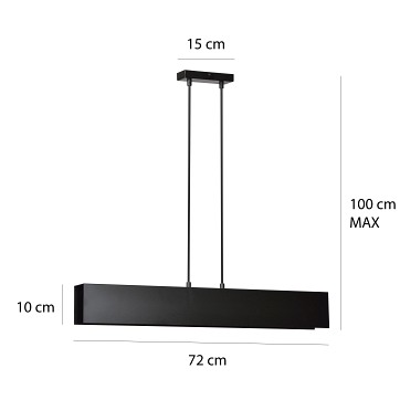 Lampa wisząca GENTOR 3 BLACK minimalistyczna, loft, czarna