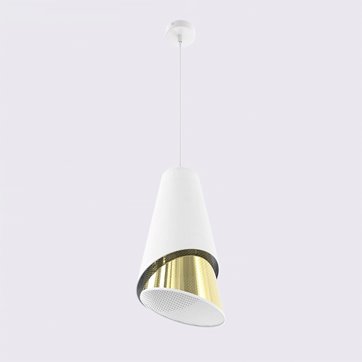 Lampa wisząca MODA 1 WH GOLD LOFT nowoczesna, abażur