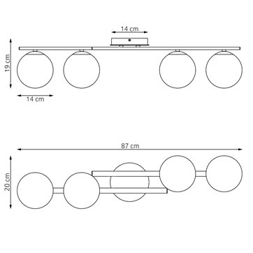 Lampa sufitowa KAIRO 4 MOKKA OPAL plafon, klosz, beżowa