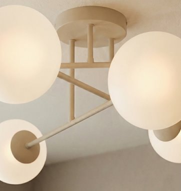 Lampa sufitowa ROMA 6 MOKKA nowoczesna, klosz, beżowa, biała