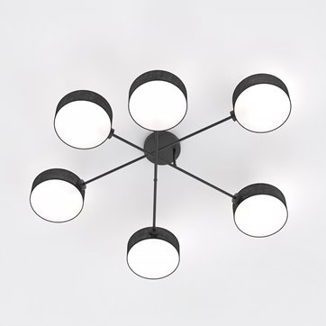 Lampa sufitowa MAGA 6 BLACK plafon, czarna, abażur