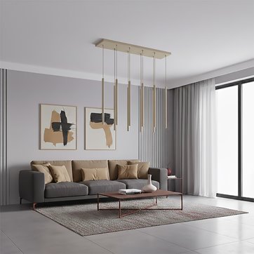 Lampa wisząca SELTER 9 MOKKA beżowa, glamour, sople
