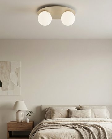Lampa sufitowa SOLAR 2 MOKKA OPAL nowoczesna, beżowa, biała