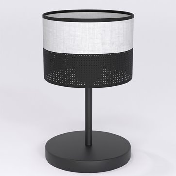 Lampka nocna KARBON LN1 BL GRAY abażur, szara, klasyczna