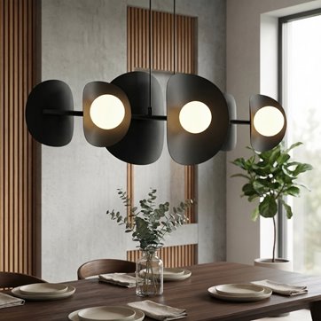 Lampa wisząca ELEMENTI 6 BLACK loft, czarna, metal