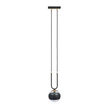 Lampa wisząca GLAM 1 BL/STRIPE czarna/transparent/złota