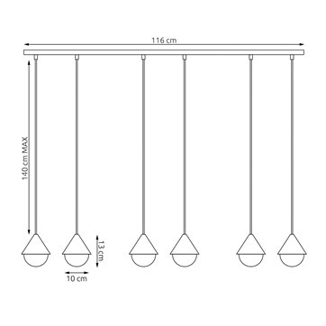 Lampa wisząca GIRO 6 PREM WHITE nowoczesna, biała, metal