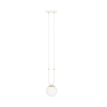 Lampa wisząca GLAM 1 WH/OPAL glamour biała/złota