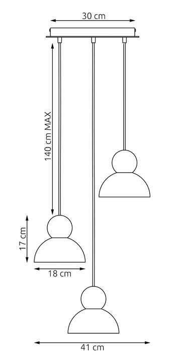 Lampa wisząca KAKI 3PREM MOKKA nowoczesna, beżowa, metal