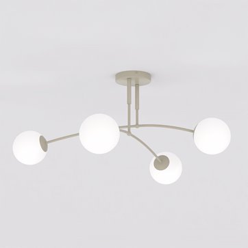 Lampa sufitowa PREGOS 4 MOKKA OPAL klasyczna, klosz, beżowa